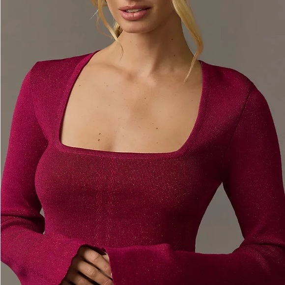 Anthropologie Maeve Square-Neck Bell-Sleeve Sweater - Picture 4 of 4